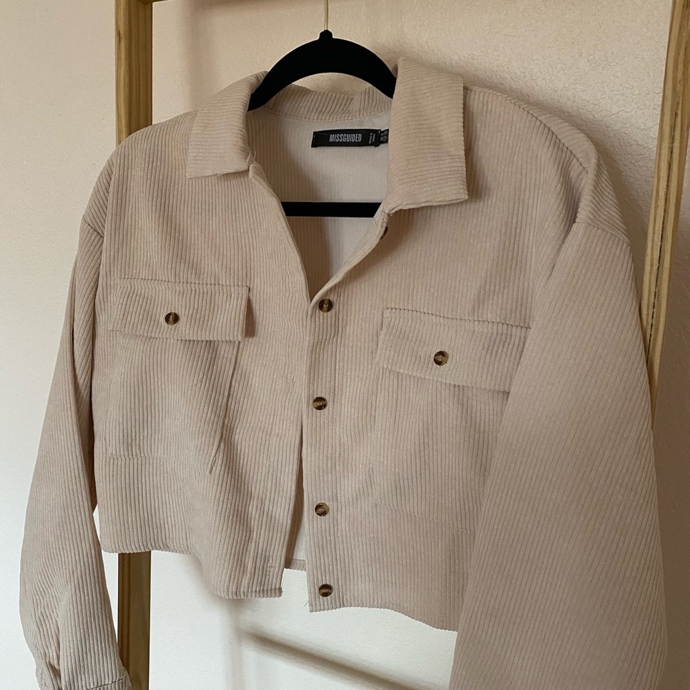 cropped cord jacket
